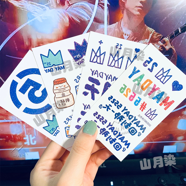 Mayday 5525 Return to that day concert tattoo stickers glitter face stickers new Ashin star support
