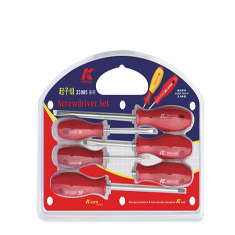 German K card tool 6 sets of red shank composite handle screwdrivers with cross screwdriver set 23005 series