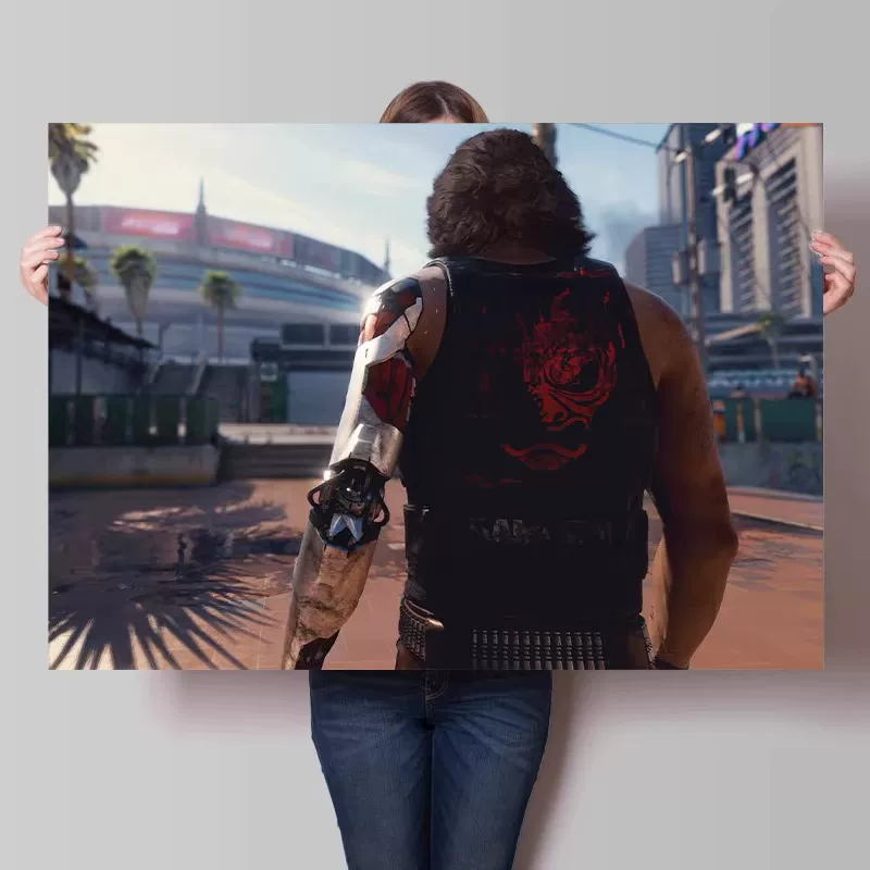 Big waterproof self-adhesive poster on wall for bedroom, punk style