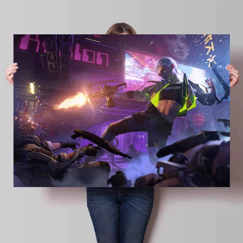 Big waterproof self-adhesive poster on wall for bedroom, punk style