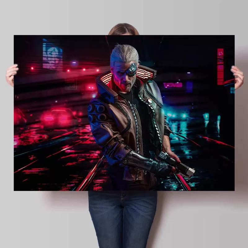 Big waterproof self-adhesive poster on wall for bedroom, punk style