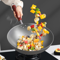 Lu Kee Titanium Pot Lightweight pure titanium flat-bottom wok Uncoated smokeless wok Non-stick wok Suitable for household gas stoves