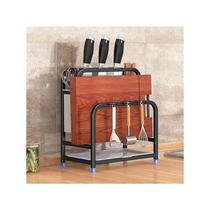 Cutting board and knife two-in-one storage rack knife holder kitchen cutting board rack chopstick barrel chopping board rack household multi-functional pot cover