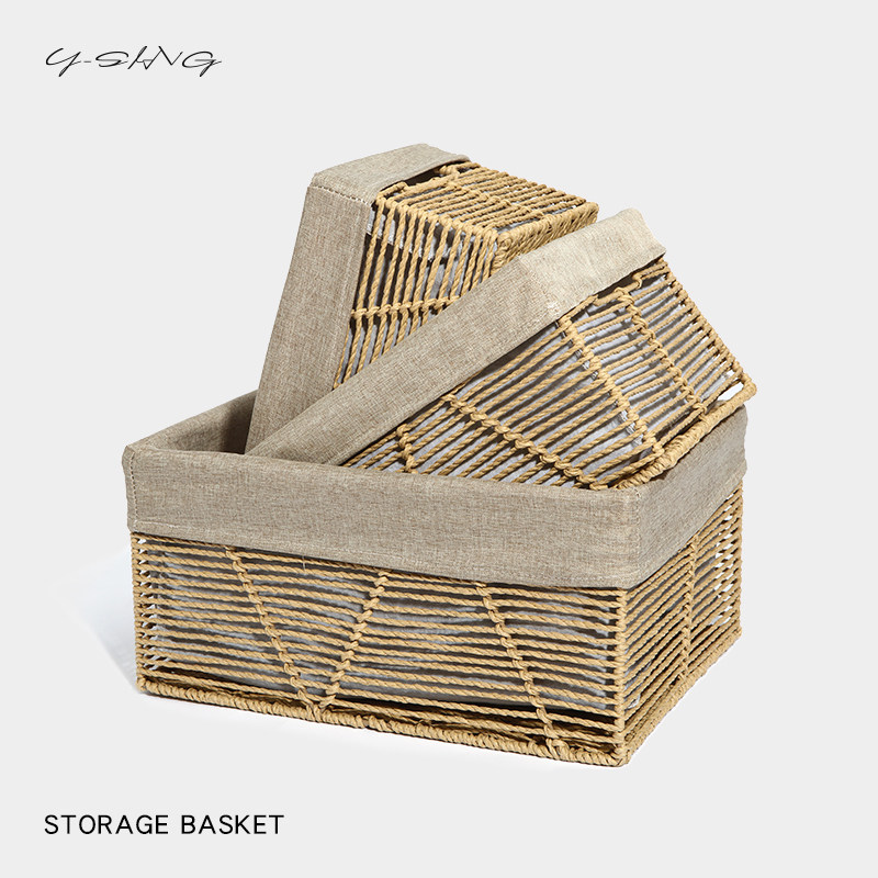 Rope storage basket living room desktop storage box household dirty clothes Japanese storage box snacks and miscellaneous storage basket
