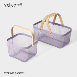 Storage Basket for Snacks, Fruits, Miscellaneous Items, Vegetable Basket, Desktop Cabinet, Household Portable Storage Basket, Dirty Clothes, Bathroom Iron Basket