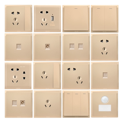 德力西 Переключатель панели панели Порыр Поле Официальный флагманский магазин Скрыт пять -отверстие в воздухе.