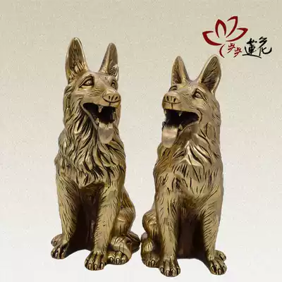Step by step Lotus pure copper wolf dog ornaments craft gifts decoration gifts decoration