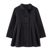 Childrens clothing 2024 autumn and winter Korean style cashmere coat for baby girls stylish thickened warm lapel 100% woolen coat
