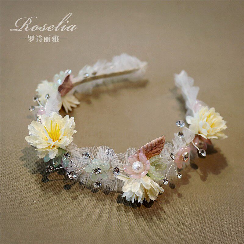 Children's hairband fairy exquisite Mori super fairy princess temperament flower rhinestone hairpin girl catwalk headdress hair accessories
