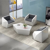 Huachiou office reception sofa Simple modern white paint meeting office sofa Leisure and entertainment sofa