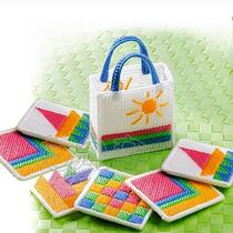 Three-dimensional embroidery ODD5D cross stitch new living room mat restaurant non-printed painting thick E wool embroidery watermelon cup 4 mats 1 box