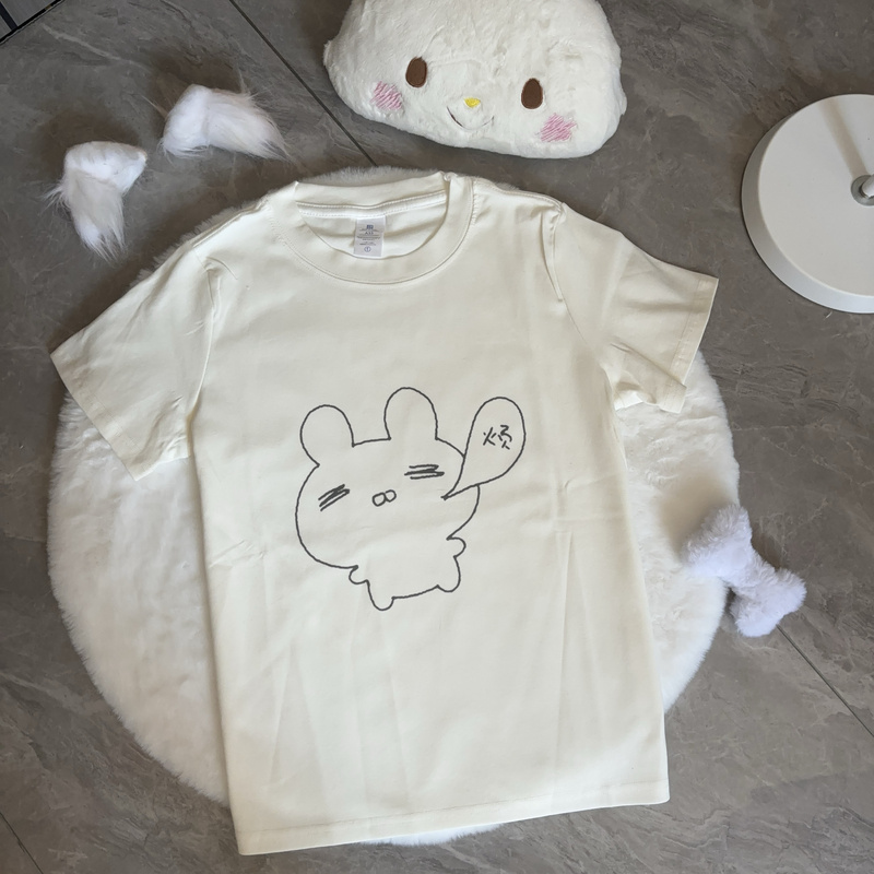 [Annoying Rabbit] Original Home-Style Cute Anime Slim-Fit Summer Short-Sleeve Top