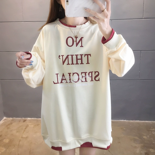 Осенняя толстовка, тонкий комплект, термобелье, в корейском стиле, большой размер, свободный крой