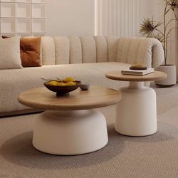 Cream Style For Home Living Room New arrival Coffee Table Modern Minimalist Small Apartment Round Mobile Internet Celebrity B & B Small Side Table