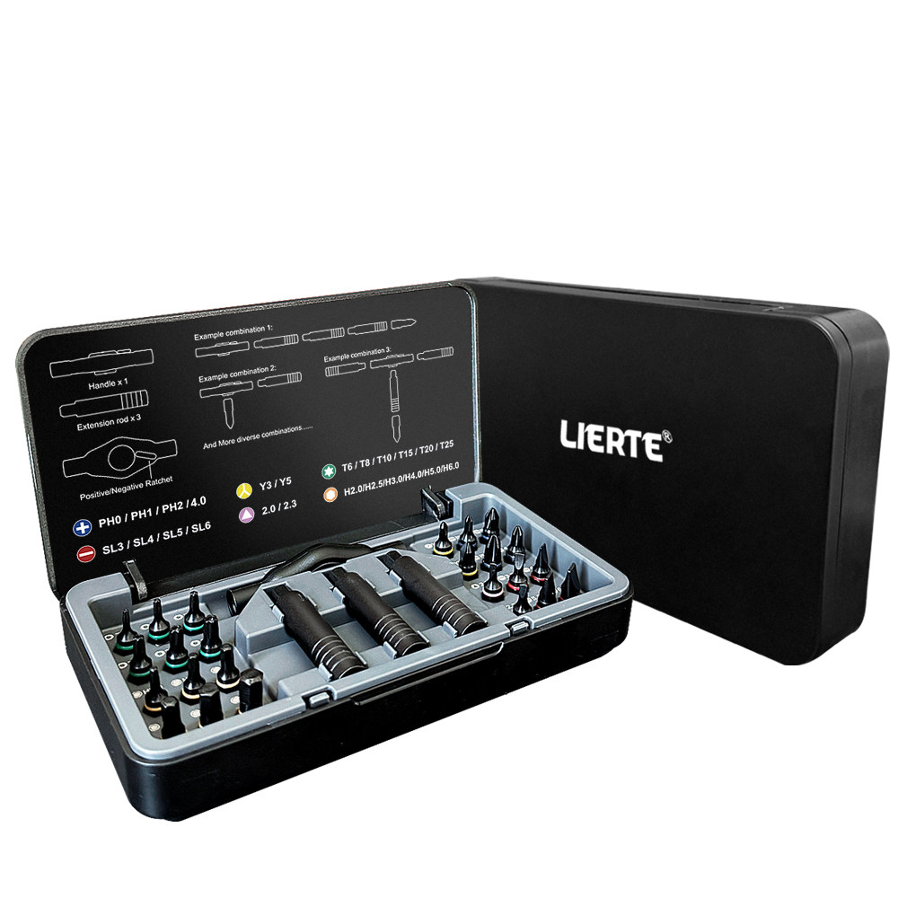 New 24-in-1 Ratchet Screwdriver Set Combination Household Wrench Screwdriver Tool Multifunctional S2 Bit Multi-Purpose