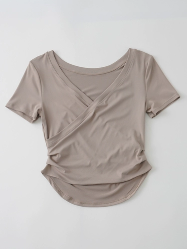 Одежда для йоги для спортзала, спортивная футболка, быстросохнущий спортивный костюм, короткий рукав, для бега, по фигуре