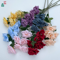 Six-head rose three-head rose wedding stage decoration artificial flowers wedding welcome arch flower arrangement artificial flowers