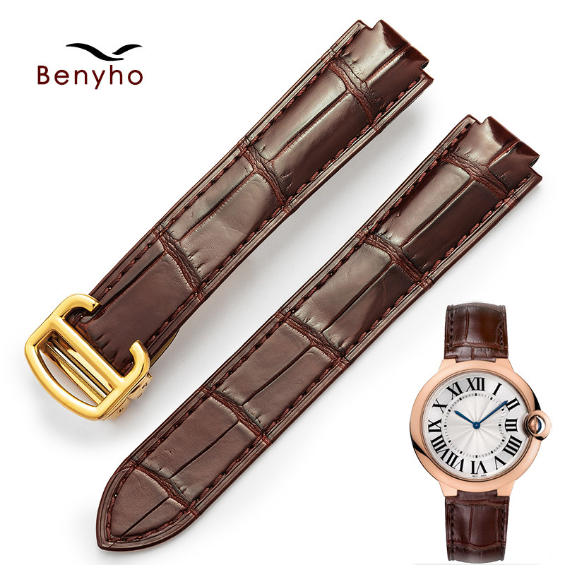 Original fitted Americas avocado leather meter with male folding clasp Cardinia basket Balloon Watch with WSBB Protruding Female Genuine Leather meter belt