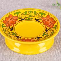 Offering plate vegetarian plate worshiping Buddha fruit plate single fruit plate Buddhist tools temple small fruit plate ceramic wealth plate