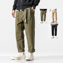 it neith BIAS Tide brand Japanese loose size overalls mens straight loose casual dad pants wide legs