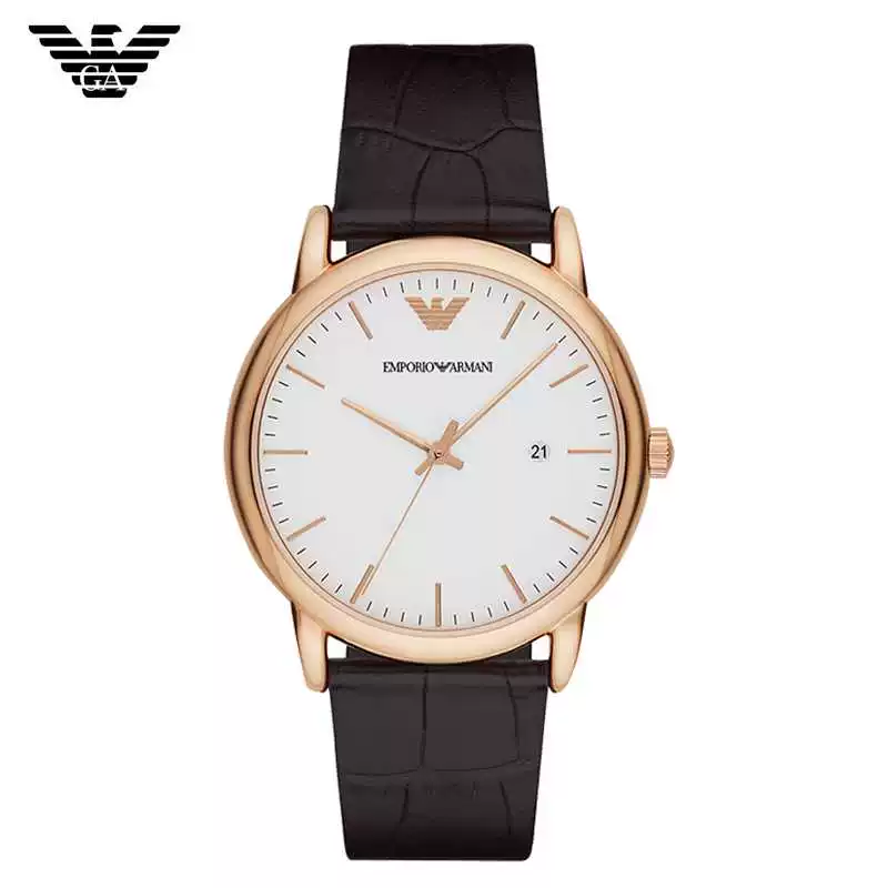 Armani, мужские часы, модный тонкий календарь, кварцевый ремень, простой и элегантный дизайн