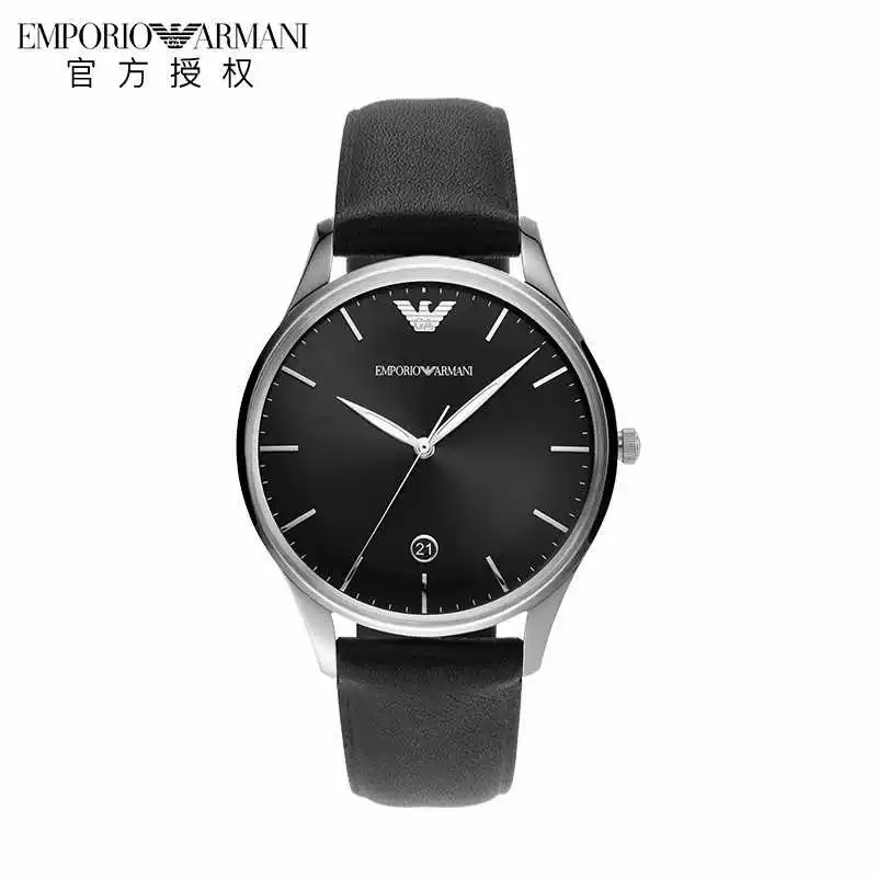 Armani, мужские часы, модный тонкий календарь, кварцевый ремень, простой и элегантный дизайн