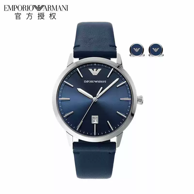 Armani, мужские часы, модный тонкий календарь, кварцевый ремень, простой и элегантный дизайн