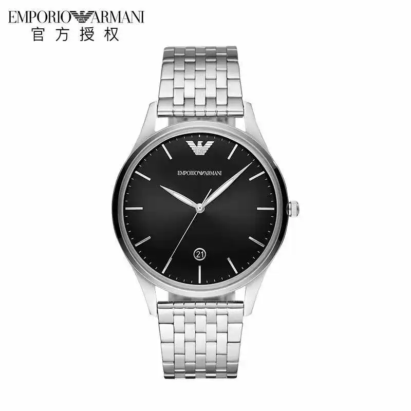 Armani, мужские часы, модный тонкий календарь, кварцевый ремень, простой и элегантный дизайн
