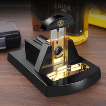 Cigar cutting table metal stainless steel smooth sharp cigar table solid wood cigar scissors thickened cigar scissors