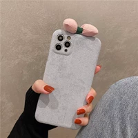 Apple 12 Pro Max Three -Dimensional Pink Mowls светло -серая бархатная ткань три пакета