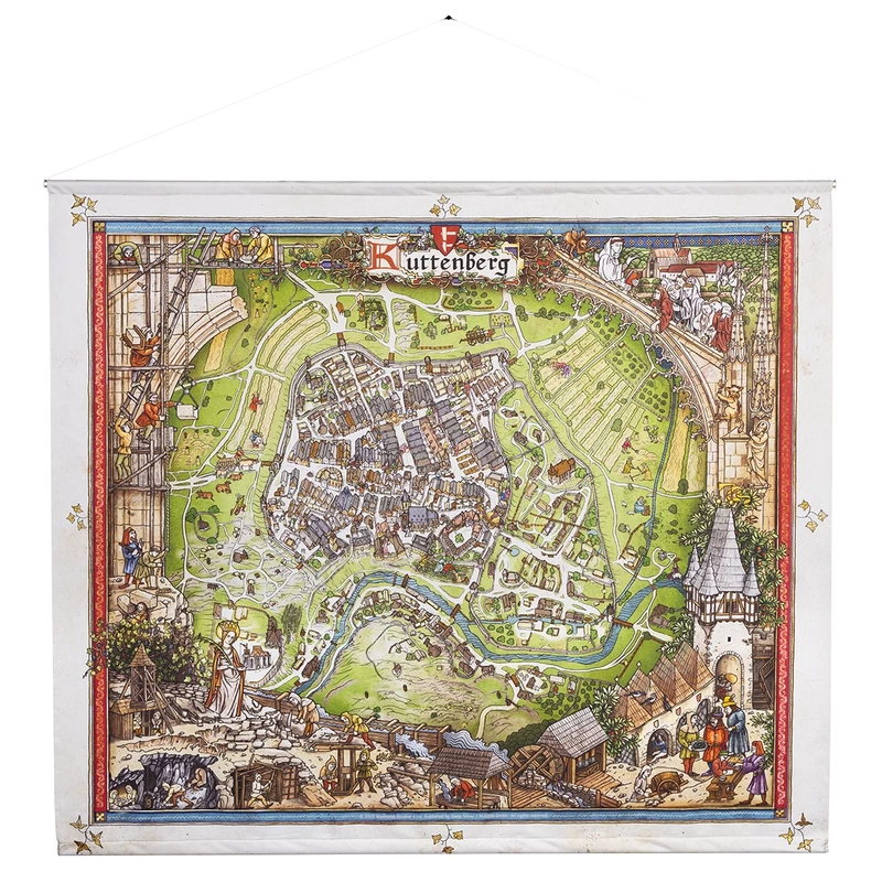 In Stock: Kingdom Come: Deliverance 2 Gutenberg Map Fabric Art Poster - Czech Republic Limited Edition - Official Merchandise
