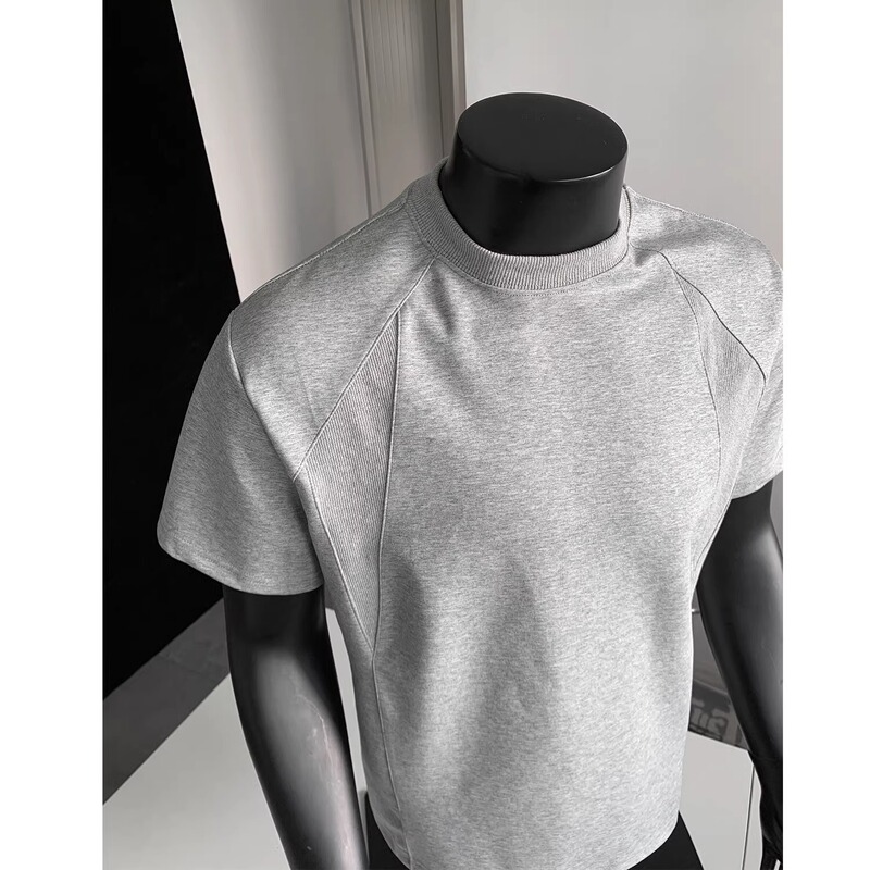 Wassup American-Style Heavyweight Regular Shoulder Short-Sleeve T-Shirt for Men, 2026 Summer New Gray Boxy Stretchy Trendy Brand Half-Sleeve Wassup American-Style Heavyweight Regular Shoulder Short-Sleeve T-Shirt for Men, 2026 Summer New Gray Boxy Stretchy Trendy Brand Half-Sleeve