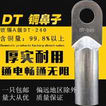 Tinned copper nose copper terminal block DT-240 oil plugging copper connector wire lug national standard wiring nose good quality