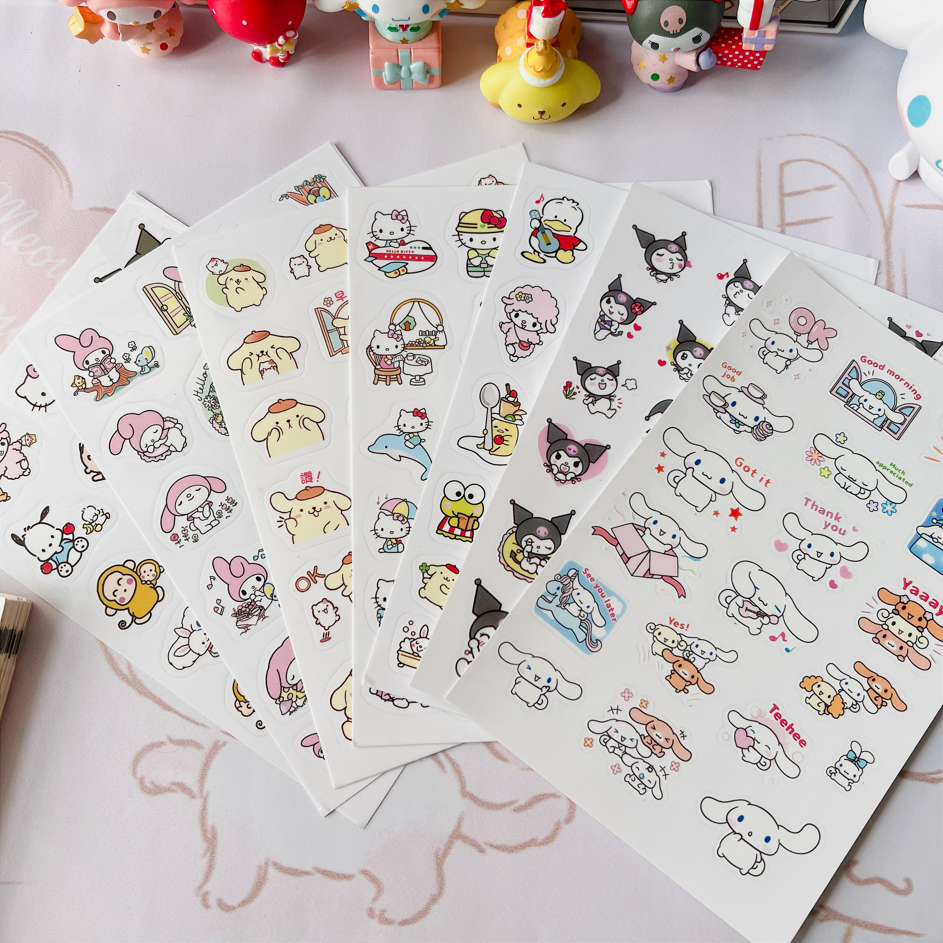 Three Lili Gull Transparent-Card Sticker Cute Culomi Jade Gui Dog Handbill Sticker Waterproof insulated cup female electric car