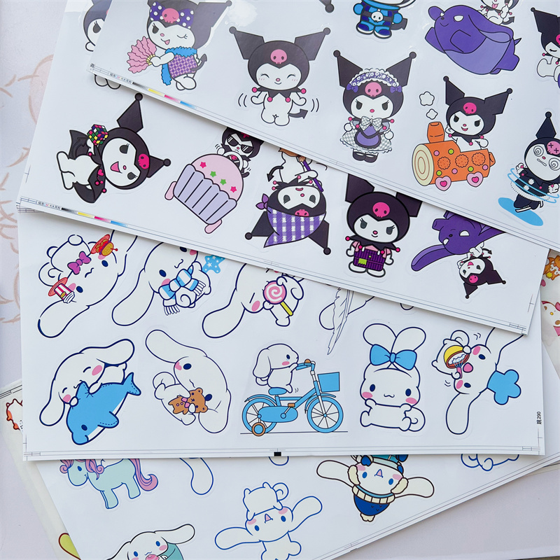 Large sheet of hand account mug card sticker waterproof without marks and transparent cute water glass Insured cup notebook jade Gui Dog Kulomi