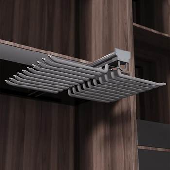 Pants Rack Wardrobe Built-In Multifunctional Retractable Pants Drawer Slide Rail Pull-Out Pants Hanger with Damping Top-Mounted Hardware Accessories