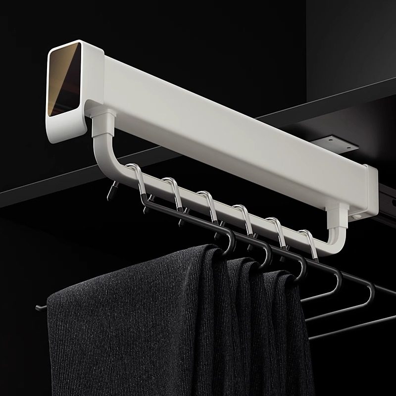 Shallow Wardrobe Clothes Rail Cabinet Intimates Wardrobe Vertical Pull-Out Clothes Hanger Rod Clothes Pass Damping Trouser Rack Telescopic Slide Rail