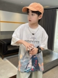 Летняя одежда, летняя хлопковая футболка с коротким рукавом для мальчиков, подходит для подростков