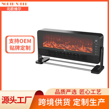 New Wall-Mounted Simulated Flame Mountain Electric Fireplace Small Heater Desktop Hot Air Blower European and American Style