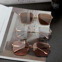 Xige glasses gradually green sunglasses for women summer new Korean style trendy round face anti-UV travel sunglasses for men