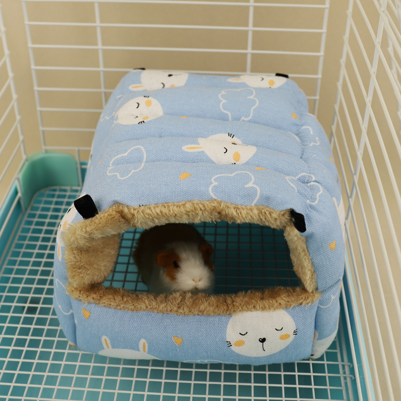 SHORT TAIL Dutch pig bottomless cotton nest for winter plus velvet non-fan rabbit tortoise windproof Four Seasons cotton nest