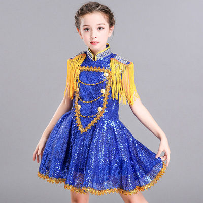 girls princess ballet chorus dresses dance girl's fluffy gauze dress kindergarten princess dress show dress chorus Sequin suit