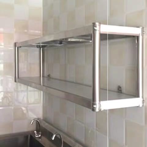Kitchen new 3-floor hanging wall upper shelves Wall-mounted Shelve Dei-style Contained Hanging Cabinet Microwave rack Stainless steel
