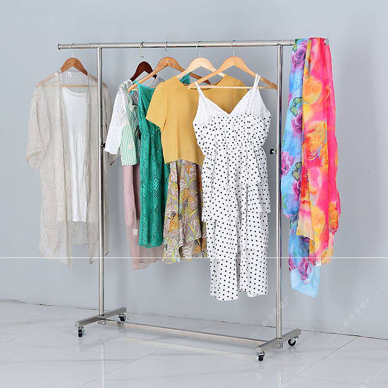 New Clothing Show Shelf Floor Folding Single Bar Pendulum Stall Hanger Clothes Hanger Clothes Hanger Hanging Clothes Nightcity Dry Stainless Steel
