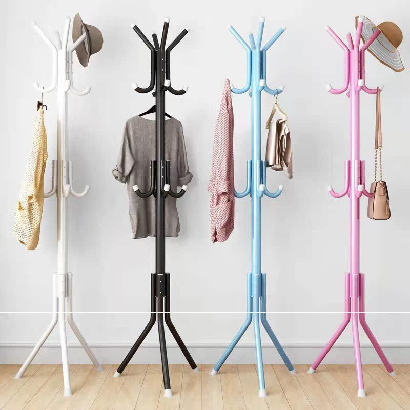 New clothes hat rack iron art floor clothes hat rack Easy hanging bedroom minimalist fashion hanger door hall bedroom vertical hanging bag