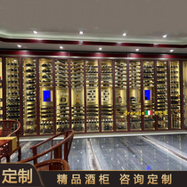 Home high-end customized stainless steel constant temperature red wine cabinet restaurant villa wine cabinet open wine rack basement wine cabinet