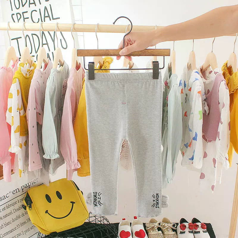 Quần legging nữ cho bé mùa xuân và mùa thu 2020 Quần cotton trẻ em mới cho bé gái nước ngoài mỏng mùa thu - Quần tây thường