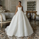 Атласные романтические свадебные платья сексуальные свадебные платья на заказ