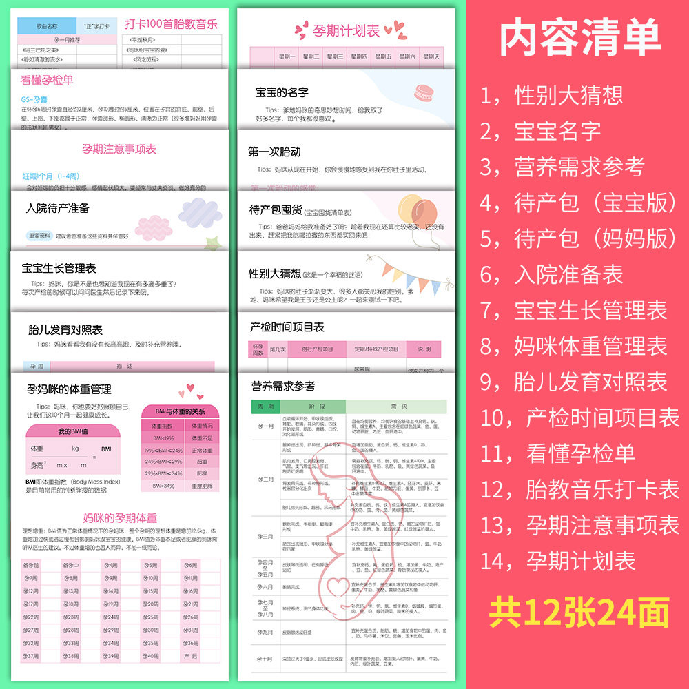 [USD 6.82] Pregnancy Checklist Collection Book of Pregnant Women's ...