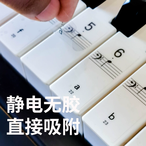 Ключи на фортепиано и звуковые полоски вспомогательные наклейки.